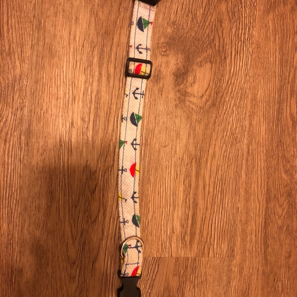 Anchors & sailboats plastic buckle dog collar